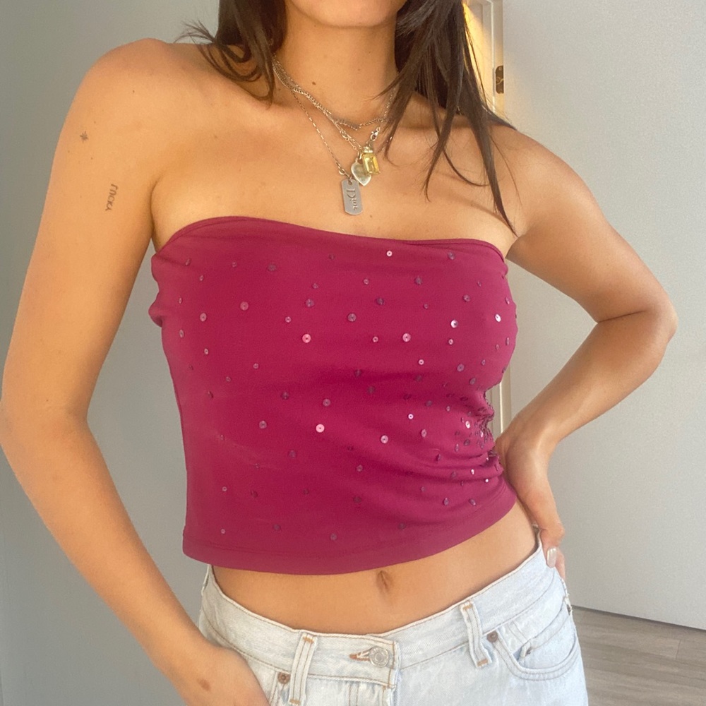 Sequin Y2K tube top
